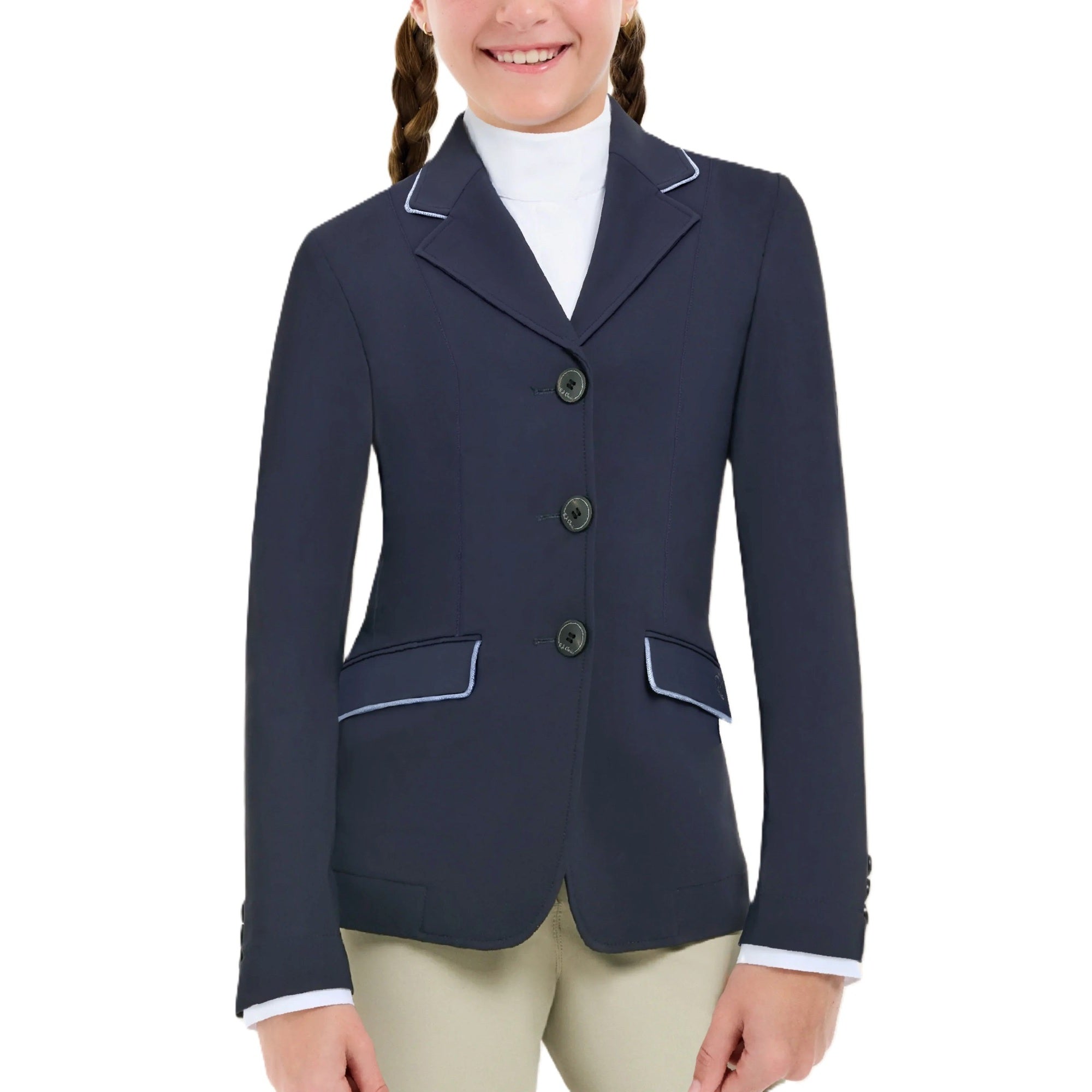 RJ Classics Girl's Shore Show Coat with Piping-zoom-1