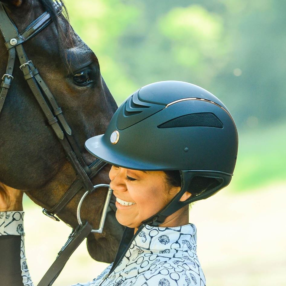 One K Defender Rose Gold Stripe Helmet - Regular Brim Long Oval-zoom-4