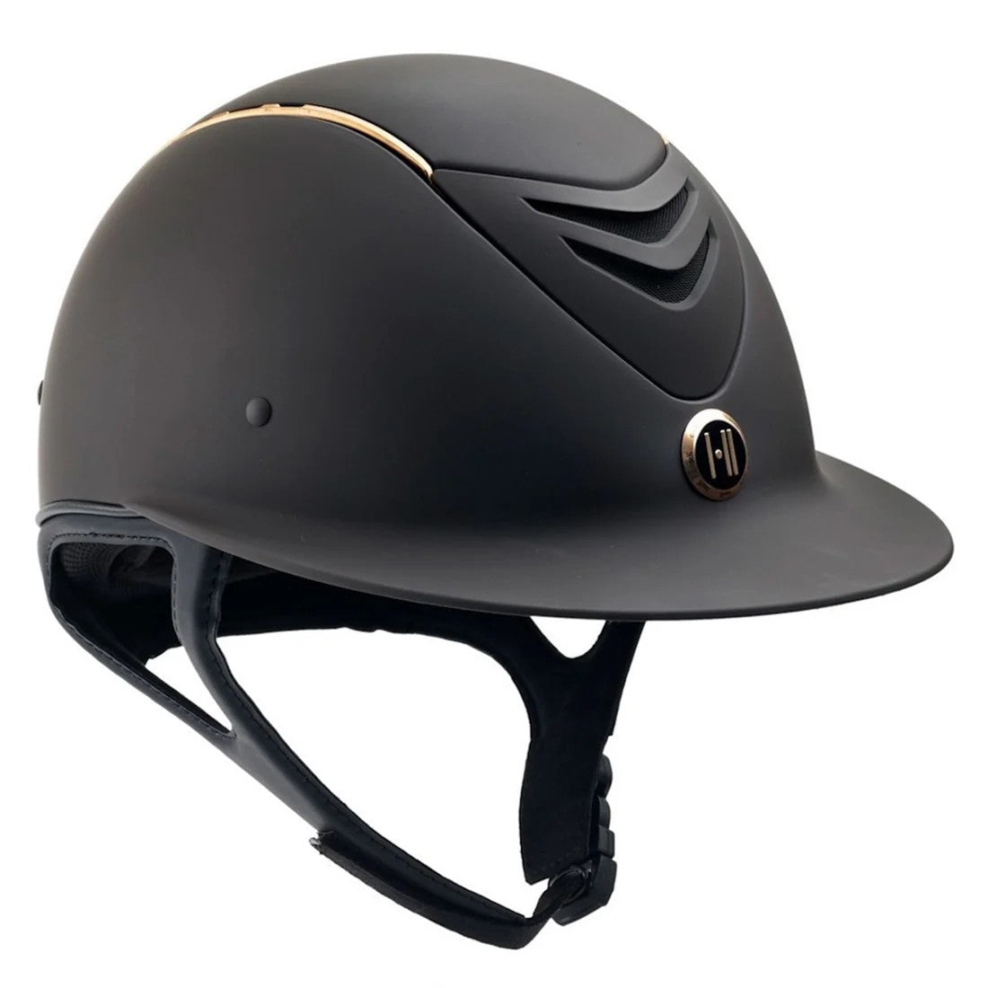 One K Avance Rose Gold Stripe Helmet - Wide Brim Long Oval