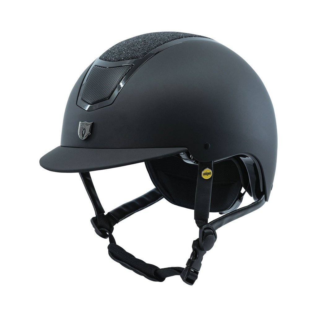 Tipperary Devon MIPS Helmet - Black Sparkle Traditional Brim