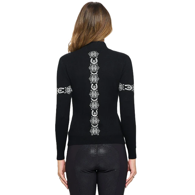 Dancing Equestrian Women's Catching Snowflakes 1/4 Zip Sweater