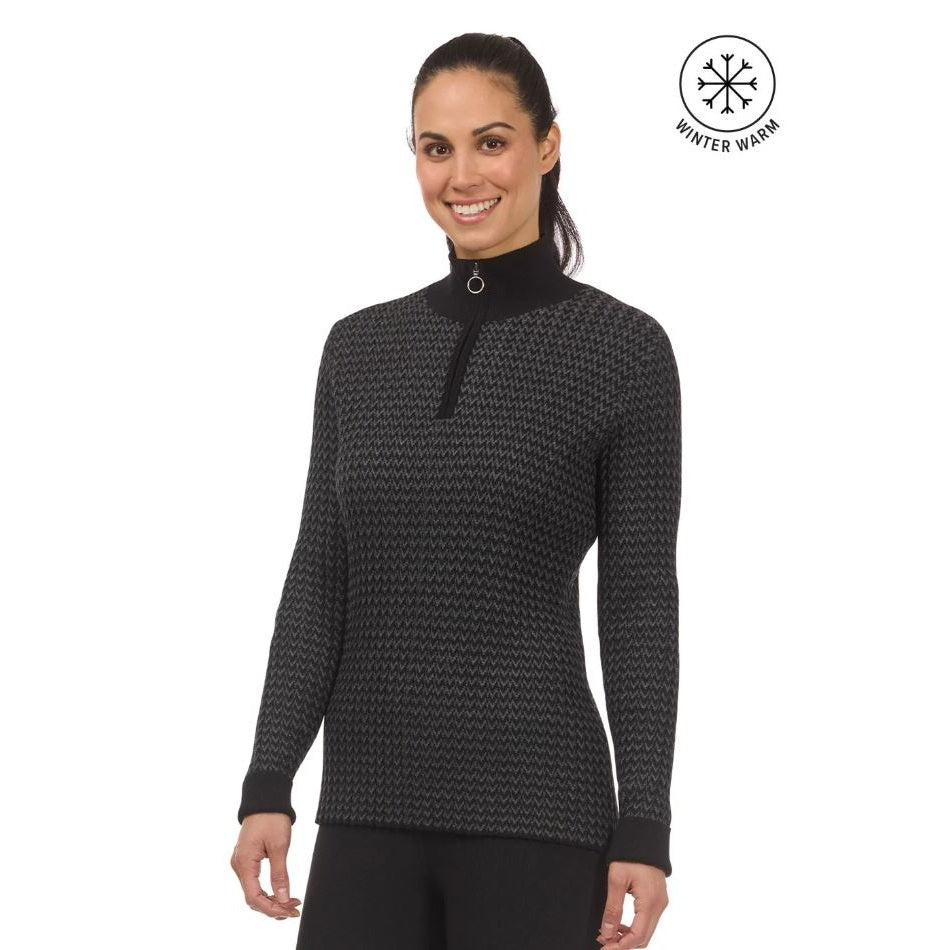 Kerrits Women's Quarter Zip Herringbone Sweater