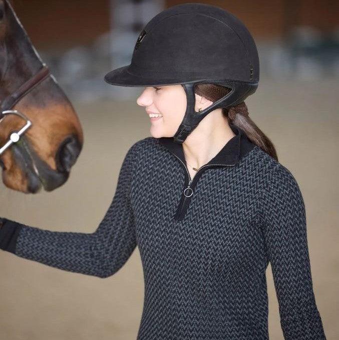 Kerrits Women's Quarter Zip Herringbone Sweater-7