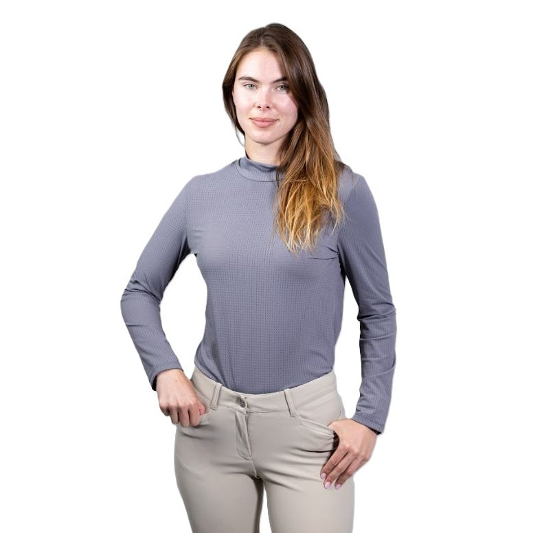 Equisite Women's Alesia Long Sleeve Mock Neck Shirt-zoom-13