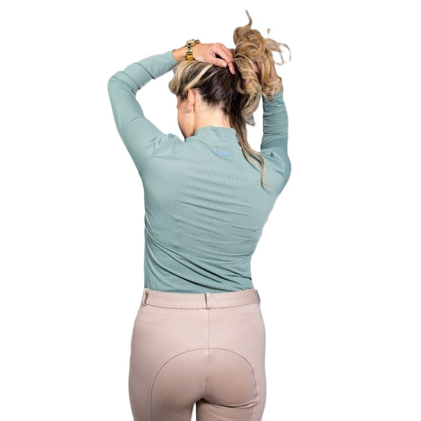 Equisite Women's Alesia Long Sleeve Mock Neck Shirt-7