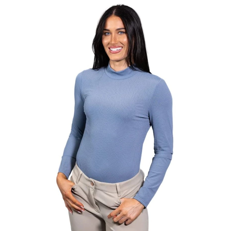 Equisite Women's Alesia Long Sleeve Mock Neck Shirt-zoom-1