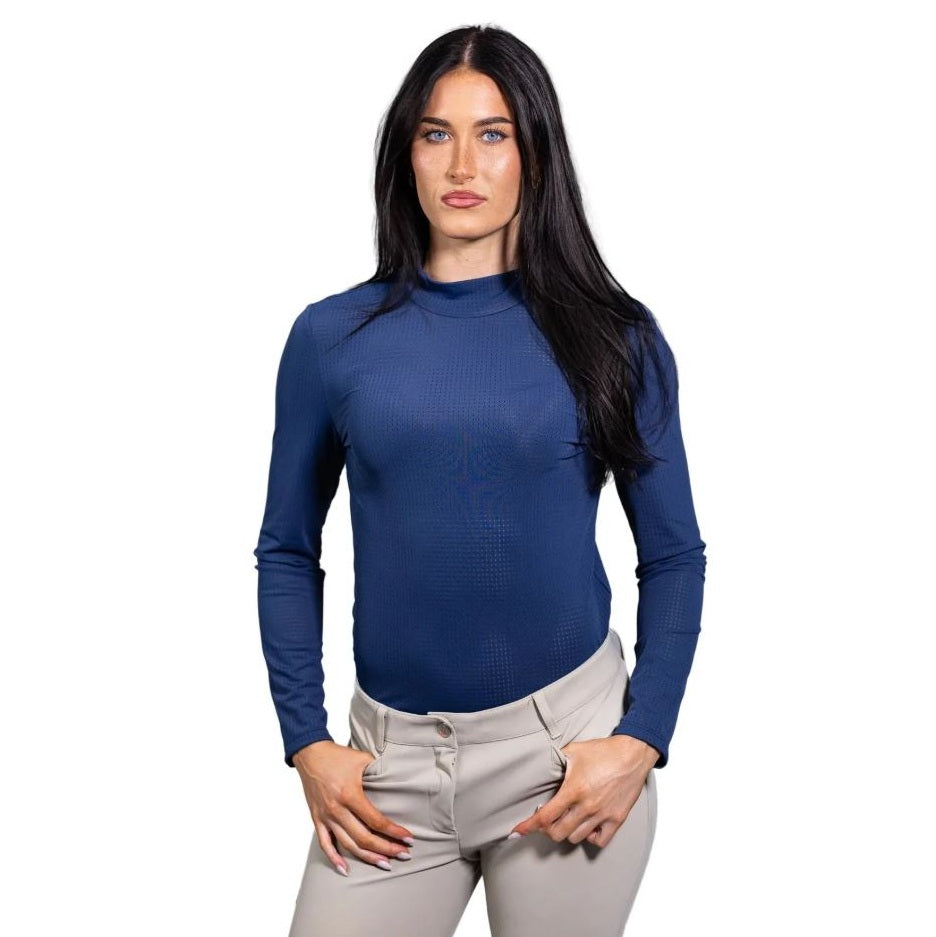 Equisite Women's Alesia Long Sleeve Mock Neck Shirt-3