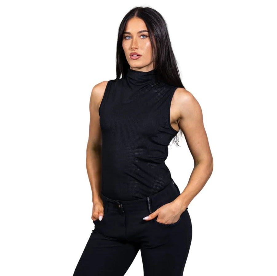 Equisite Women's Blaire Sleeveless Mock Neck Shirt-zoom-2