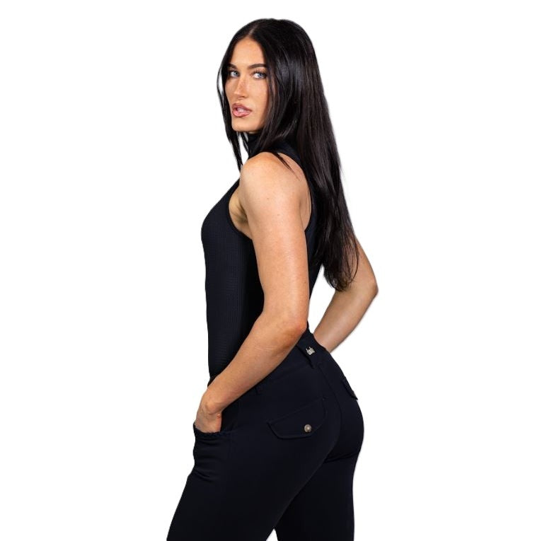 Equisite Women's Blaire Sleeveless Mock Neck Shirt-11
