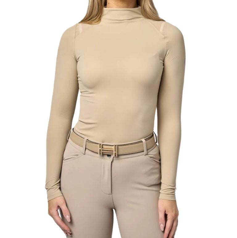 TKEQ Women's Chloe High Collar Technical Top Long Sleeve-3
