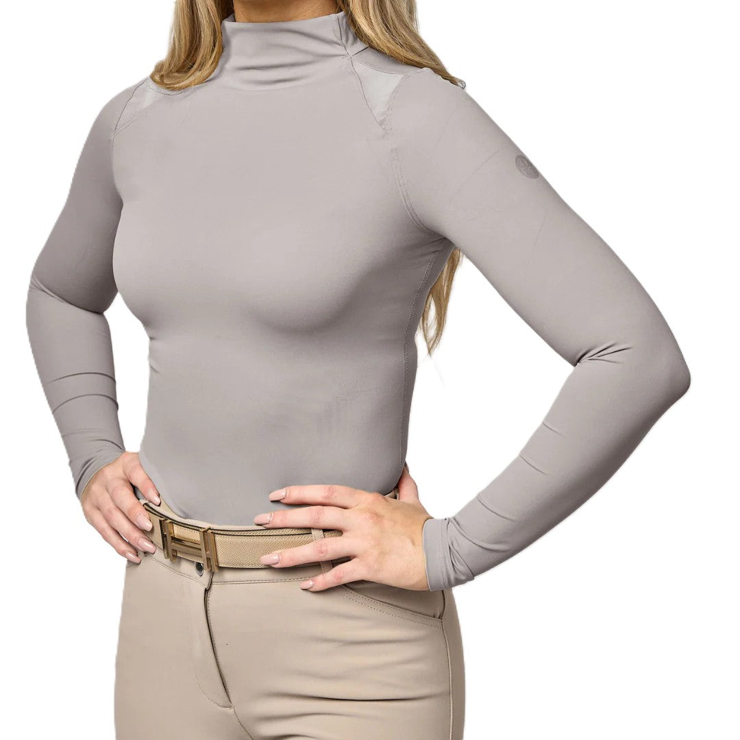 TKEQ Women's Chloe High Collar Technical Top Long Sleeve-11