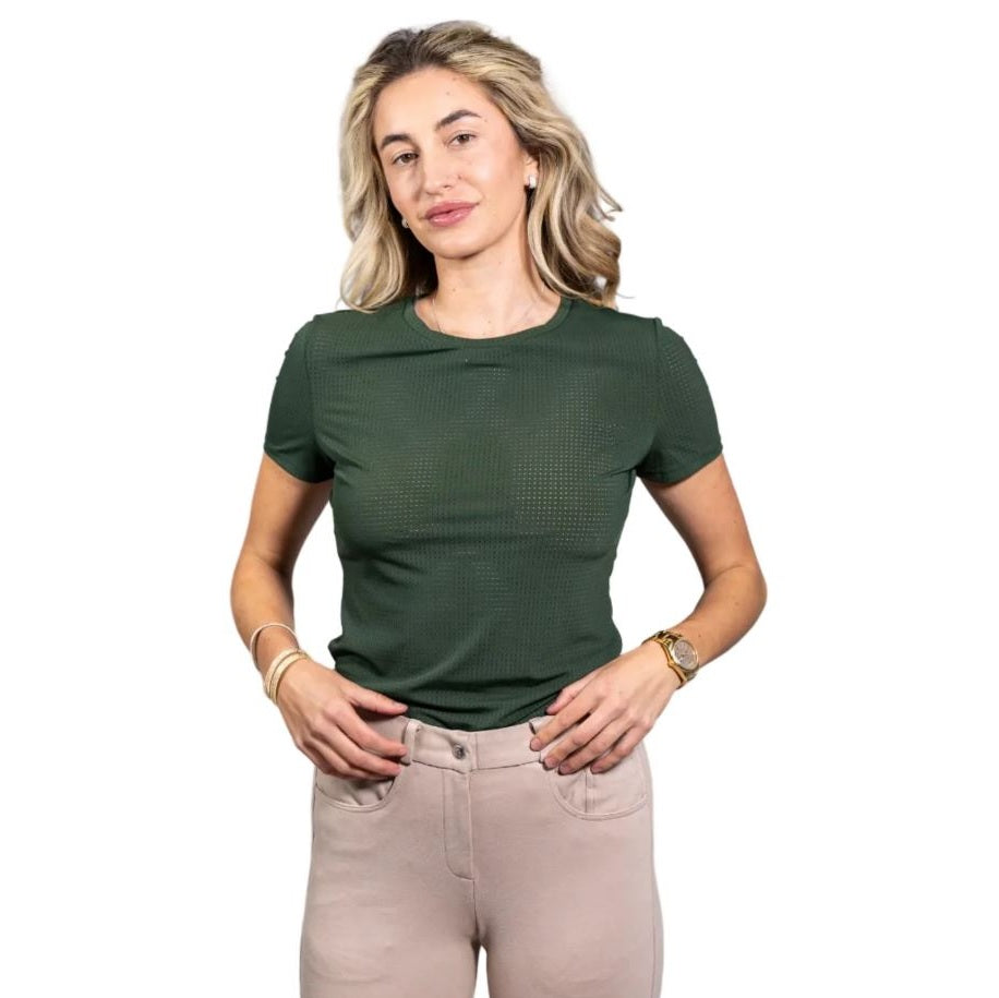 Equisite Women's Hallie Short Sleeve Crew Neck Shirt-4
