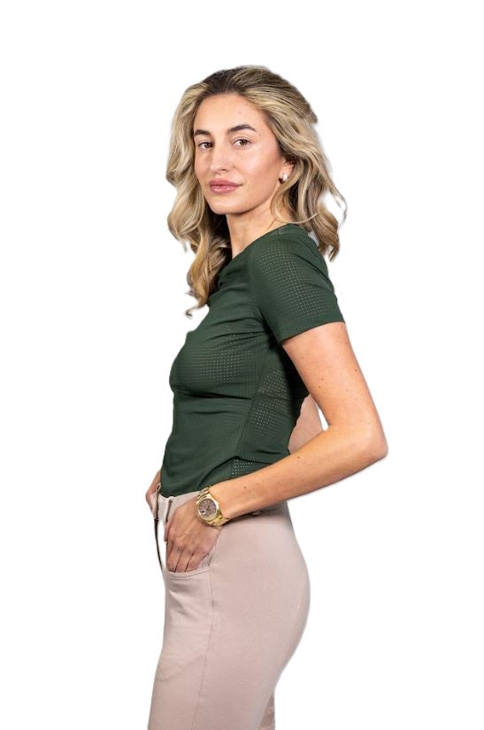 Equisite Women's Hallie Short Sleeve Crew Neck Shirt-13