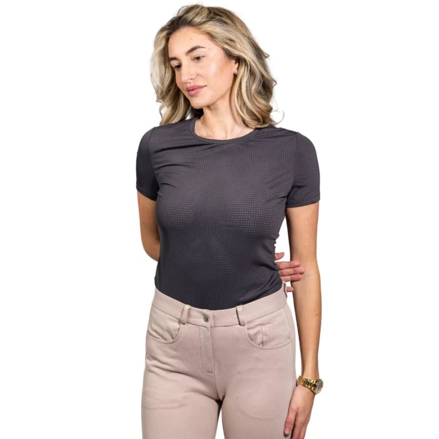 Equisite Women's Hallie Short Sleeve Crew Neck Shirt-3