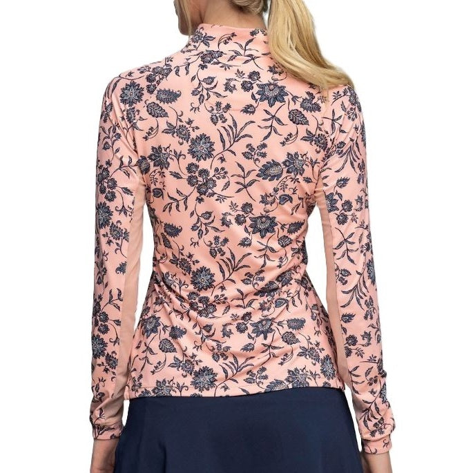 Kastel Women's Jacobean Peach Floral Long Sleeve Sun Shirt-zoom-2