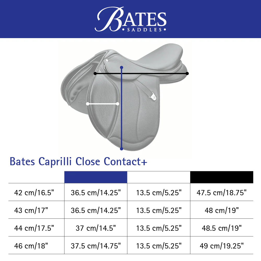 Bates Caprilli Close Contact Saddle with Luxe Leather - New-3