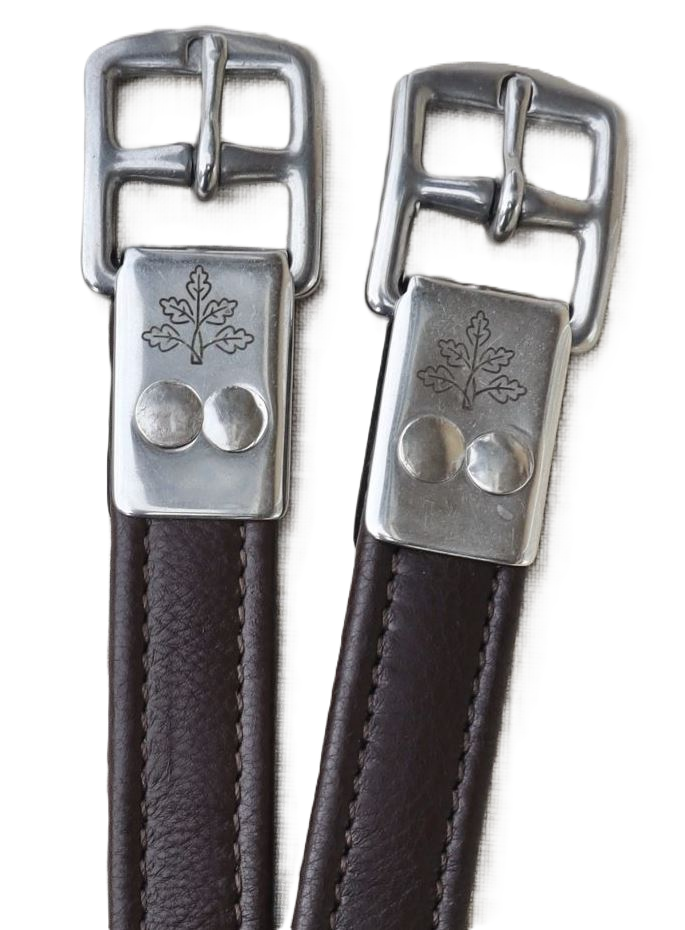 Black Oak Calf Lined Stirrup Leathers - 7/8" X 52" Australian Nut-zoom-2