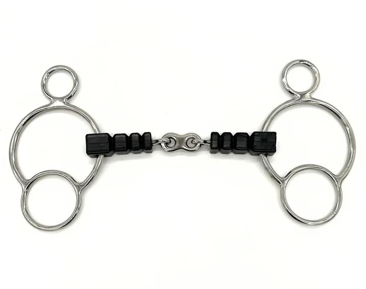 AJR Rubber Block French Link 2 Ring Bit