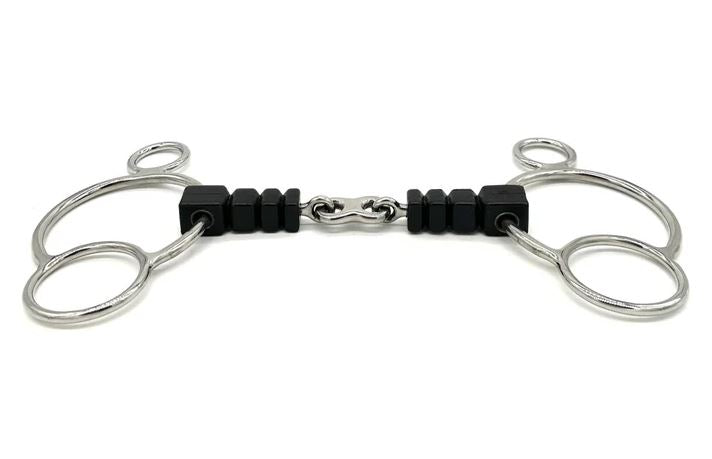 AJR Rubber Block French Link 2 Ring Bit