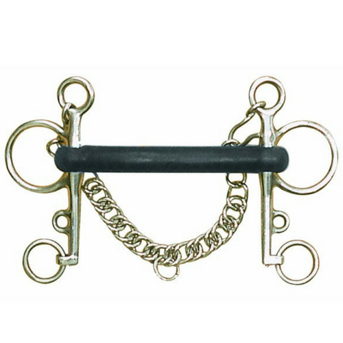 Hard Rubber Mullen Mouth Pelham Bit-1