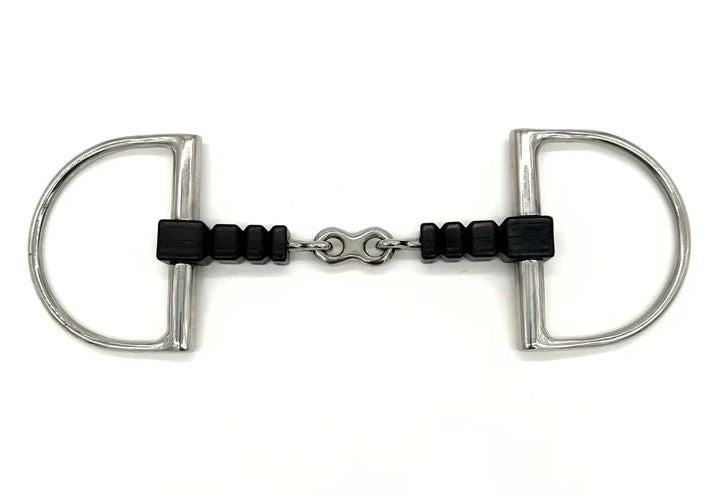 AJR Rubber Block French Link D Ring Snaffle Bit