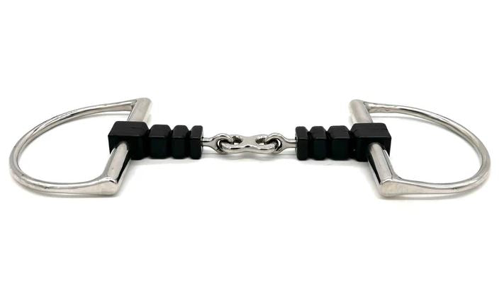 AJR Rubber Block French Link D Ring Snaffle Bit