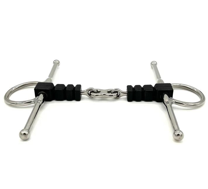 AJR Rubber Block French Link Full Cheek Snaffle Bit