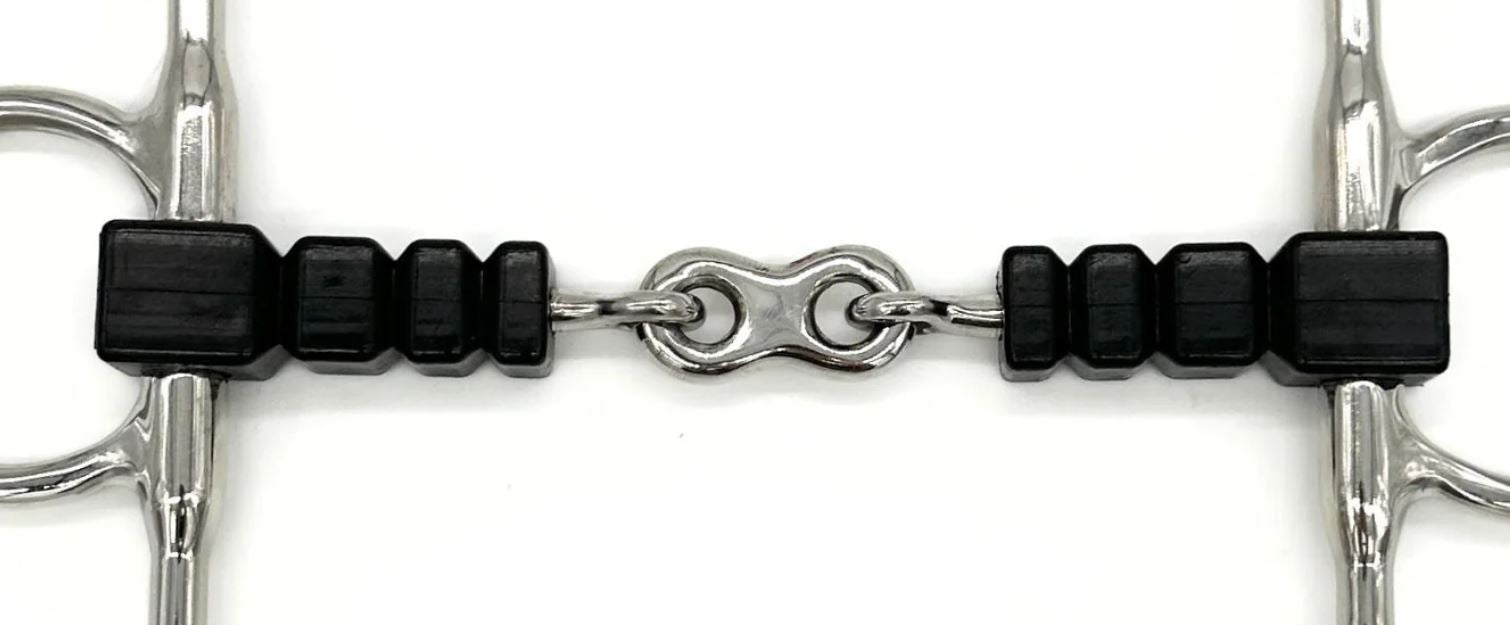 AJR Rubber Block French Link Full Cheek Snaffle Bit-zoom-3