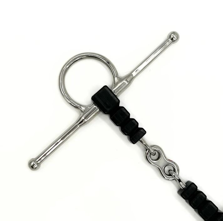 AJR Rubber Block French Link Full Cheek Snaffle Bit-4