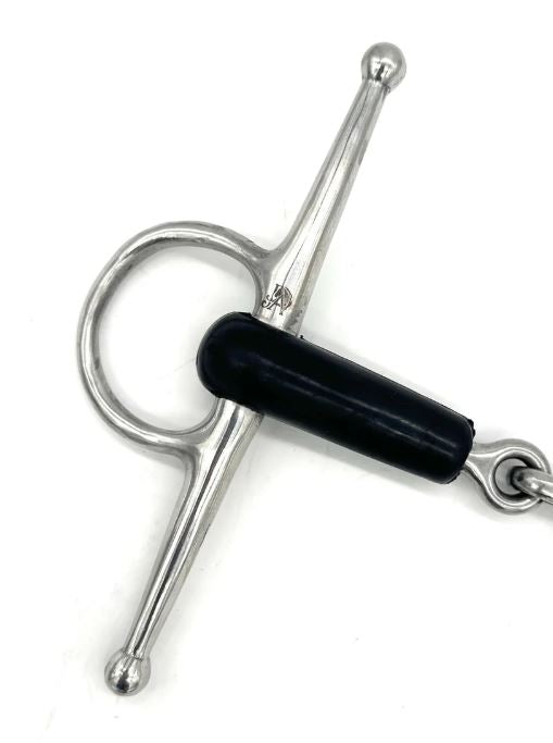 Jake Adams Single Jointed Rubber Full Cheek Snaffle Bit-3
