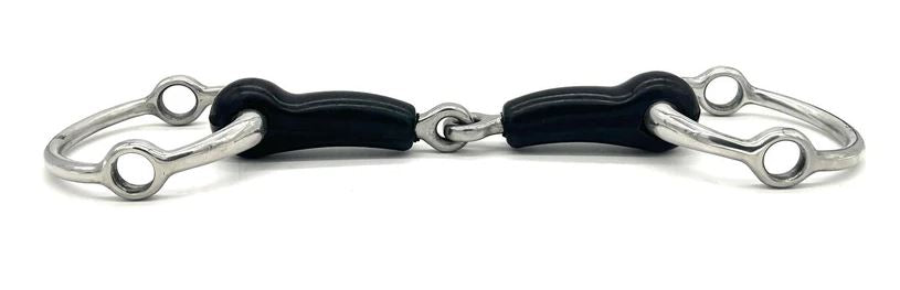 Jake Adams Single Jointed Rubber Fixed Gag Bit-zoom-3