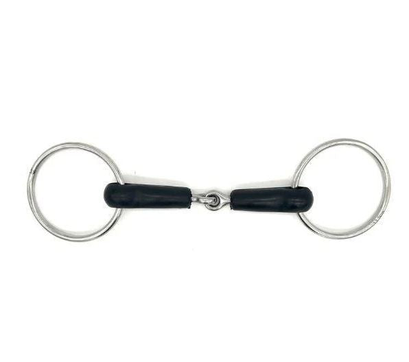 Jake Adams Single Jointed Rubber Loose Ring Snaffle Bit