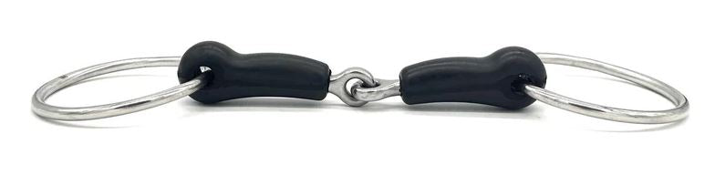 Jake Adams Single Jointed Rubber Loose Ring Snaffle Bit-3