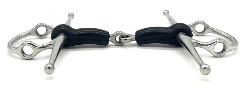 Jake Adams Single Jointed Rubber Nelson Gag Bit-zoom-3