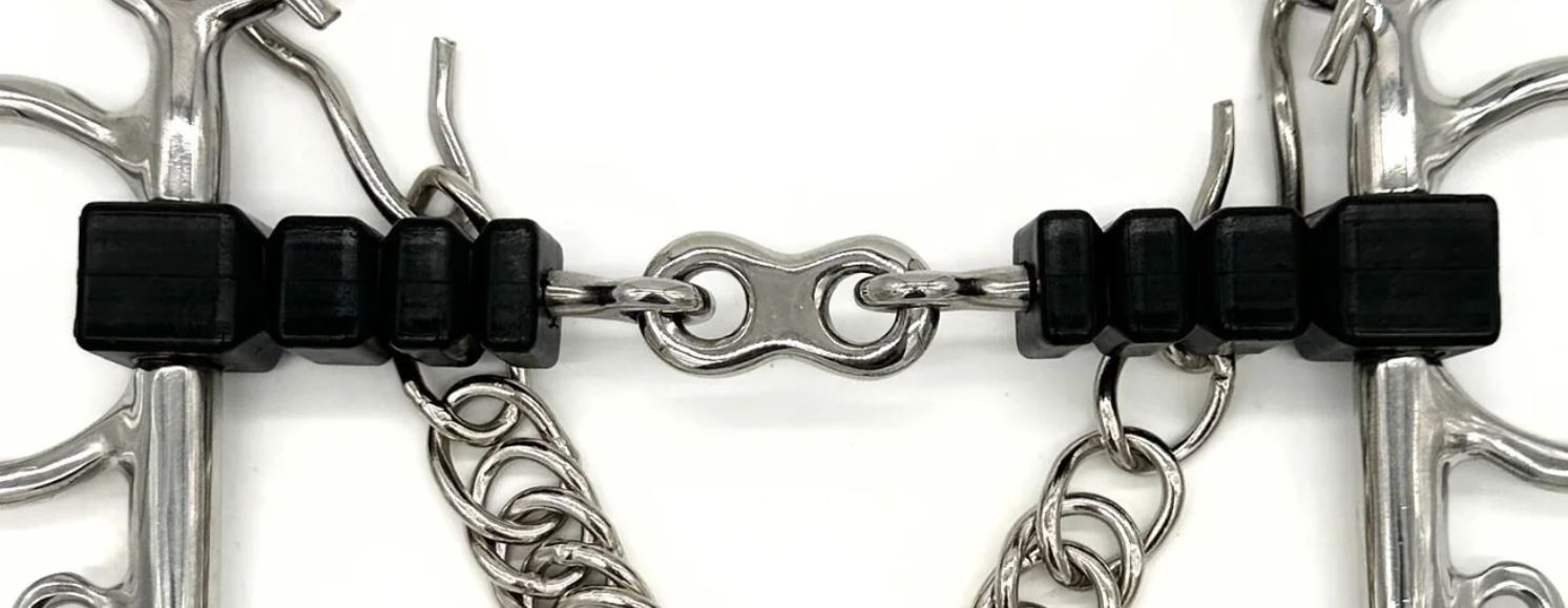AJR Rubber Block French Link Pelham Bit-zoom-3