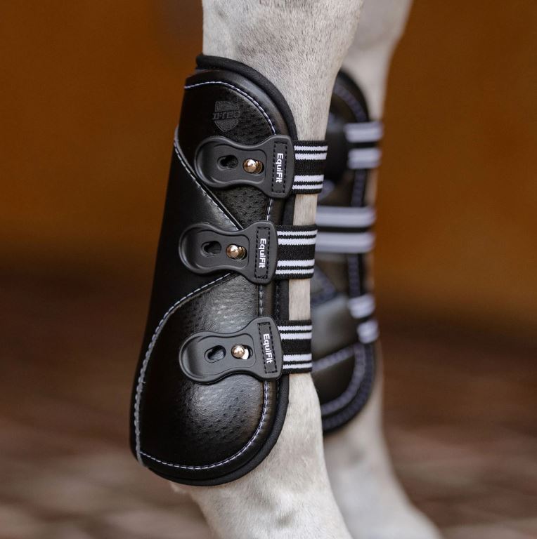 Equifit D-Teq Front Boot - ImpacTeq Liner - Black Ostrich-zoom-2