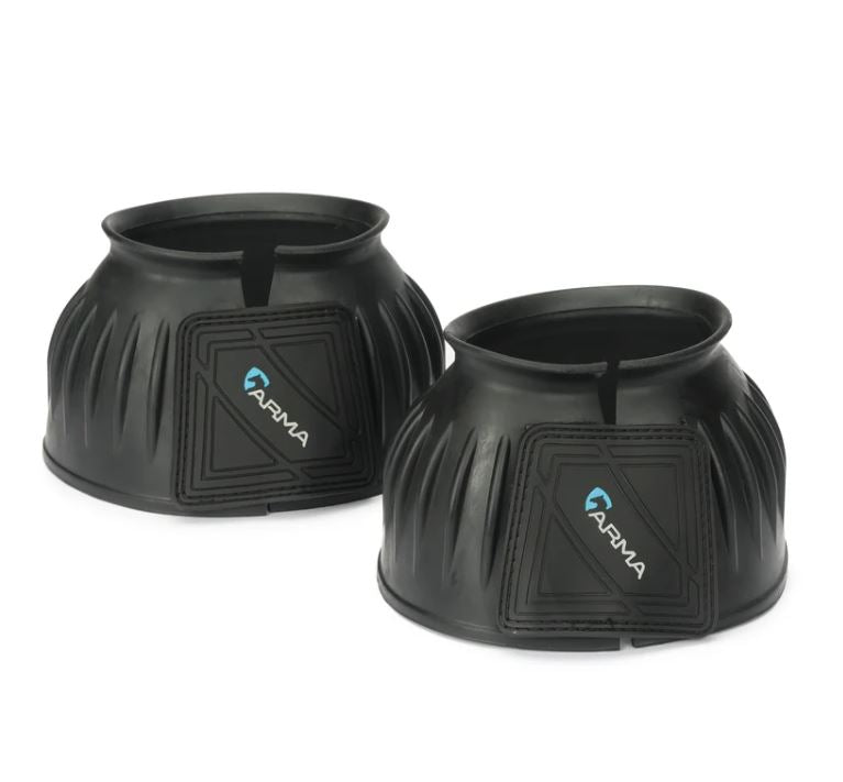 Shires ARMA Rubber Velcro Bell Boots - Black-1