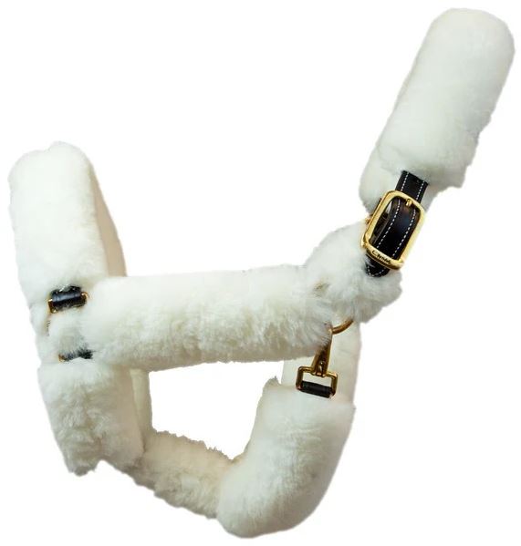 Walsh Deluxe Shipping Halter - Havana with White Sheepskin-zoom-1