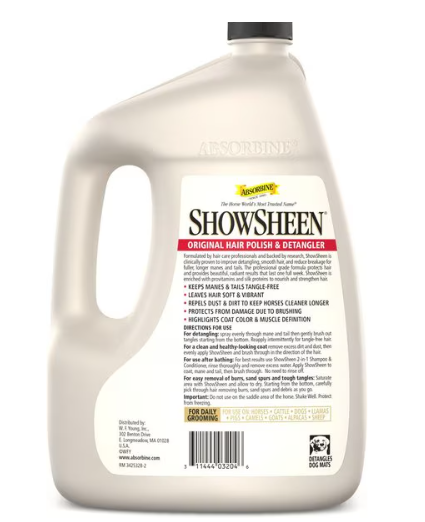 Absorbine ShowSheen Hair Polish & Detangler Gallon - 128 oz