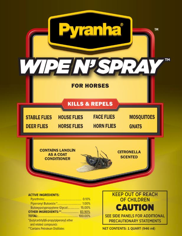 Pyranha Wipe N Spray Fly Spray Quart - 32 oz-2