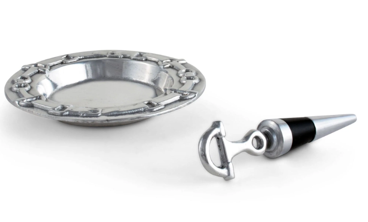 Arthur Court Equestrian Wine Coaster & Stopper Set-1