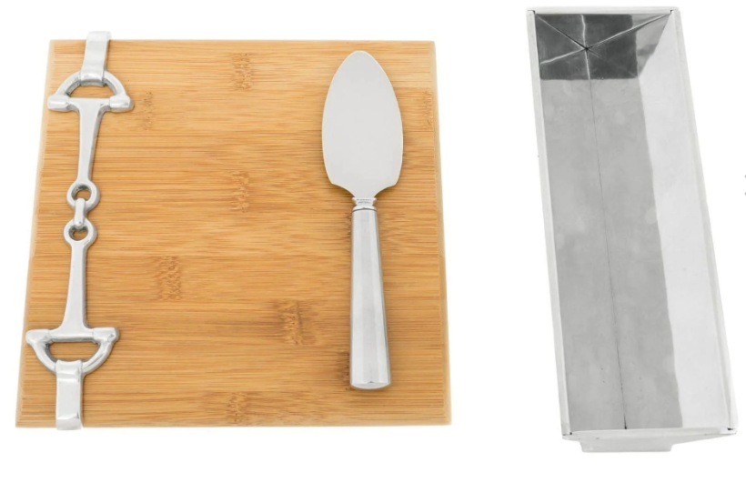Arthur Court Equestrian Bamboo Cheese Set-2